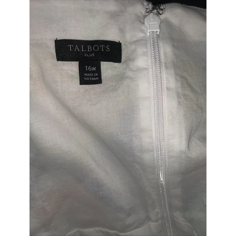 Talbots Modern‎ Poplin Fit & Flare Dress 16W Summer Vista Midi Coastal Cruise